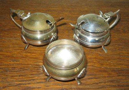 SALTS X 3 ? SILVER PLATED ~  HAVE A LOOK!!!