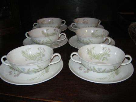 BEAUTIFUL SOUP BOWL WITH SAUCER X6 NO CHIPS OR CRACK ~ HAVE A LOOK!