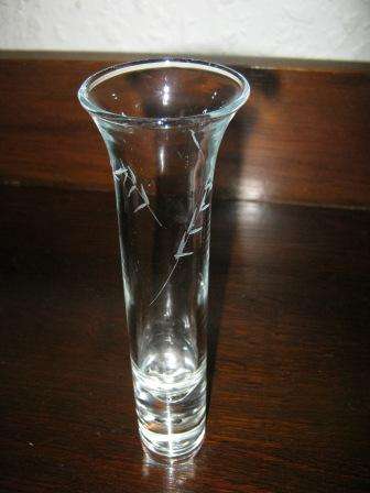TALL CUT GLASS VASE WITH ORNATE DETAIL~NO CHIPS OR CRACKS ~  HAVE A LOOK!!!