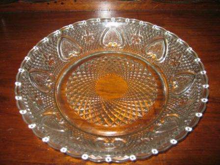 FANTASTIC CUT GLASS PLATE WITH HART DESIGN~ NO CHIPS OR CRACKS~HAVE A LOOK!!!!!!!!