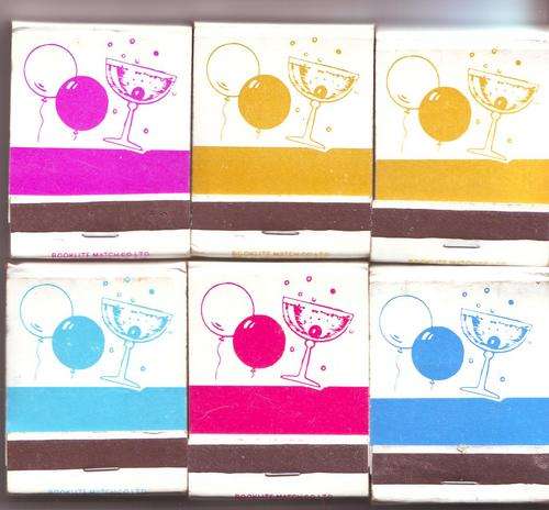 Booklite Match Co. Selection of 6 Match books - Coctail Collection