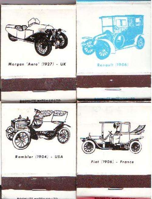 Booklite Match Co. Selection of 27 Match books - Veteran Car Series