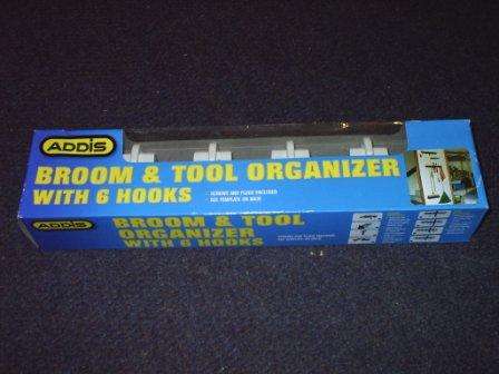 BROOM & TOOL ORGANISER WITH HOOKS - FREE SHIPPING