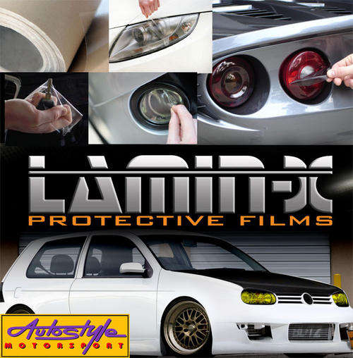 Lamin X protective headlite & tailight films available in clear, smoke, tint, blue, yellow or red