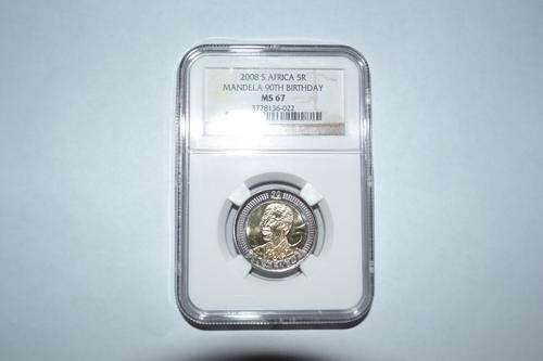 MS67 VERY HIGH GRADE - NGC graded MANDELA 90th B/DAY R5