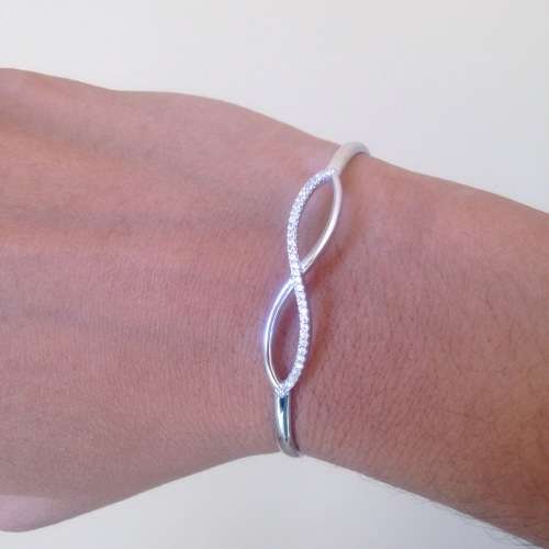 FREE Courier Delivery- Elegant Infinity Bangle - Sterling Silver