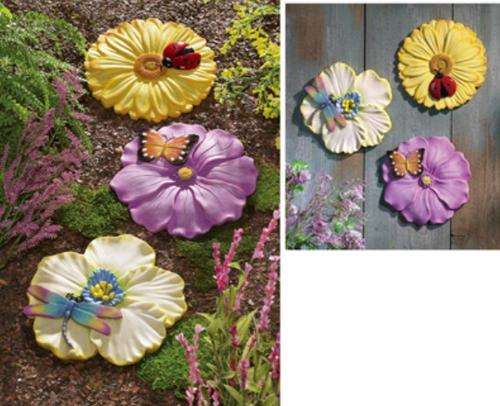 Garden Decorative Stepping Stones or Wall Hangings / Set of 3