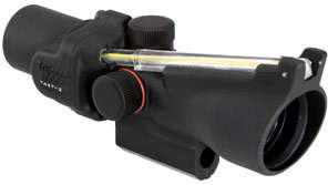 Trijicon ACOG Sight w/Amber Dot & Triangle Reticle 2x 20mm - Adjustment Dial Cap Pack Incl.