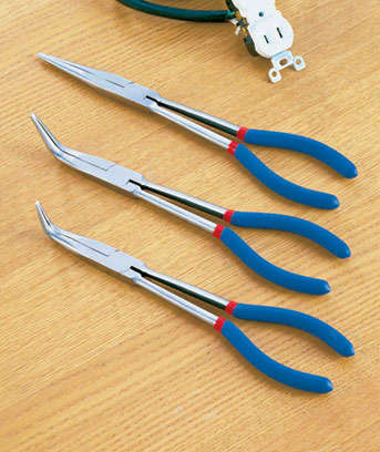 3-Piece Long Reach Needle Nose Pliers Set