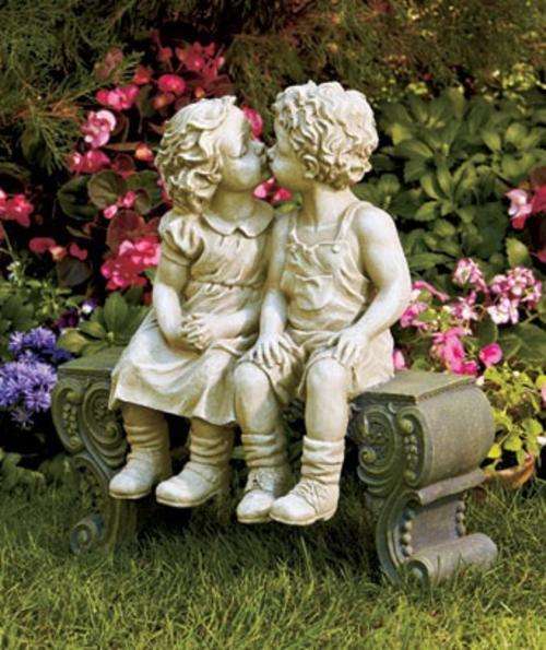 Boy & Girl on Bench Sculpture