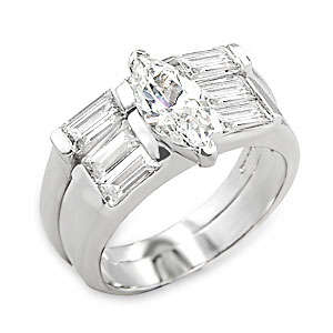 ** Read B4 Bidding ** 4.75ctw Diamond & Diamond Wedding ZrO2 Ring Set / Size 8