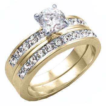 ** VALENTINE'S DAY ** 2.50ctw Diamond & Diamond ZrO2 Ring Set / Size 4