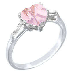 ** MOTHER'S DAY ** 3.00ctw Pink Diamond & Diamond ZrO2 Ring