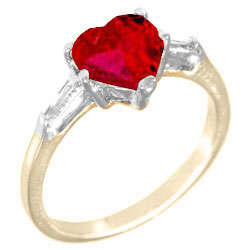 ** MOTHER'S DAY ** 3.00ctw Ruby & Diamond ZrO2 Ring