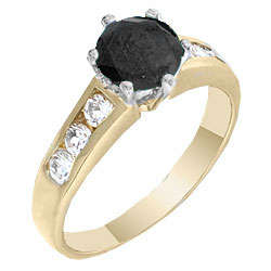 ** MOTHER'S DAY ** 3.25ctw Black Diamond & Diamond ZrO2 Ring