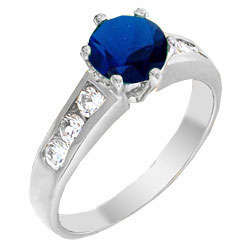 ** MOTHER'S DAY ** 3.25ctw Sapphire & Diamond ZrO2 Ring