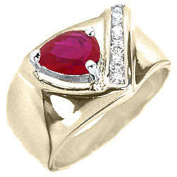 ** Read B4 Bidding ** 3.00ctw Ruby & Diamond ZrO2 Ring / Size 7