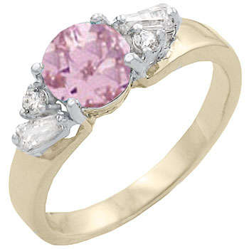 ** Read B4 Bidding ** 3.00ctw Pink Diamond & Diamond ZrO2 Ring / Size 7
