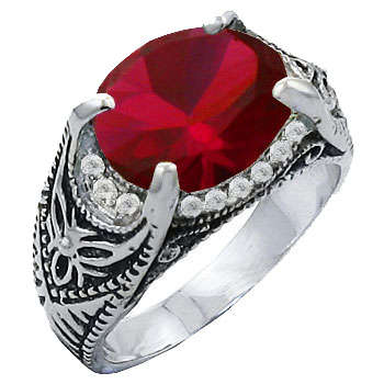 ** Read B4 Bidding ** 8.50ctw Ruby & Diamond ZrO2 Ring / Size 6