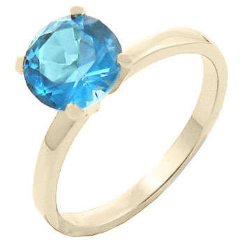 ** Read B4 Bidding ** 3.50ctw Brazilian Blue ZrO2 Ring / Size 5