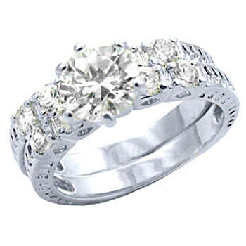 ** Read B4 Bidding ** 5.00ctw Diamond & Diamond ZrO2 Set / Size 7