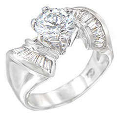 ** Read B4 Bidding ** Designer 5.00ctw Diamond & Diamond ZrO2 Ring / Size 7 1/2