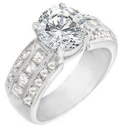 ** Read B4 Bidding ** Designer 5.00ctw Diamond & Diamond ZrO2 Ring / Size 7