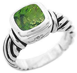** Read B4 Bidding ** Designer 3.00ctw Peridot ZrO2 Ring / Size 7