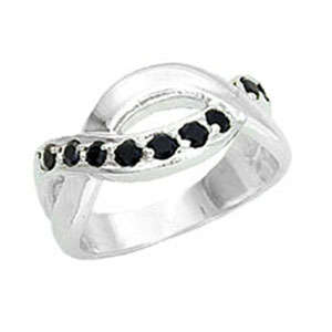 ** Read B4 Bidding ** 1.50ctw Black Diamond & Diamond ZrO2 Ring / Size 7