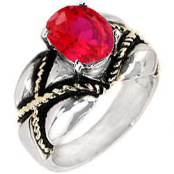 ** Read B4 Bidding ** Designer 4.50ctw Ruby ZrO2 Ring / Size 6