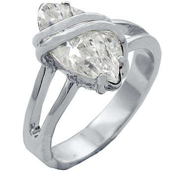 ** FREE SHIPPING (see details) ** 5.00ctw Diamond ZrO2 Ring / Size 4