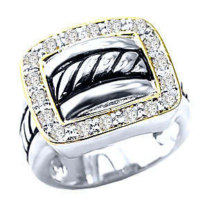 ** Read B4 Bidding ** Yurman Inspired 1.50ctw Diamond & Diamond ZrO2 Ring / Size 6, 7, 8, 9, 10