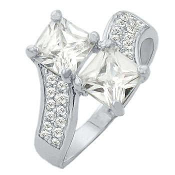 ** Read B4 Bidding ** 4.00ctw Diamond & Diamond ZrO2 Ring / Size 7