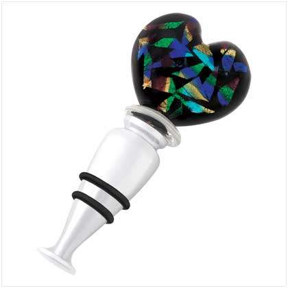 ** Read B4 Bidding ** Art Glass Heart Wine Stopper