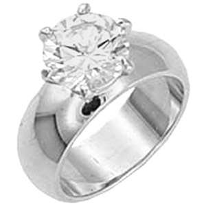** Read B4 Bidding ** Tiffany Inspired 5.00ctw Diamond Solitaire ZrO2 Ring / Whole Sizes 5 - 12