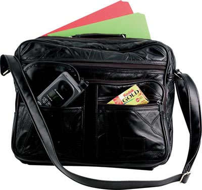 ** Read B4 Bidding ** Embassy Italian Stone Design 'Patched Leather' Bag