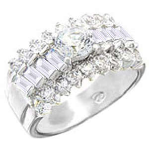 ** NO TRICKS - JUST TREATS ** 4.00ctw Diamond & Diamond ZrO2 Ring / Size 7