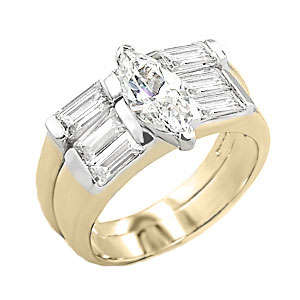 THINK CHRISTMAS!  5.00ctw Diamond & Diamond ZrO2 Wedding Ring Set / Size 7