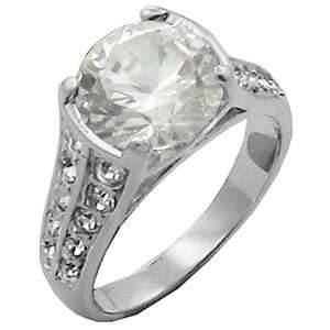 THINK CHRISTMAS!  8.00ctw  Diamond & Diamond ZrO2 Ring / Size 6