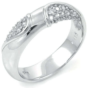 THINK CHRISTMAS!  S/S 2.00ctw Diamond & Diamond ZrO2 Ring / Size 8