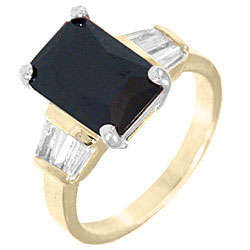 ** Read B4 Bidding ** 10.00ctw Black Diamond & Diamond ZrO2 Ring / Size 8