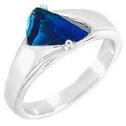 ** Read B4 Bidding ** Laser-Cut Sapphire ZrO2 Ring / Size 8