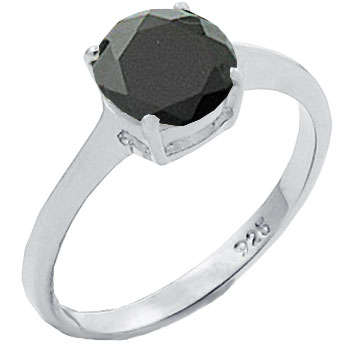 ** Read B4 Bidding ** Sterling Silver 3.50ctw Black Diamond ZrO2 Ring / Size 7