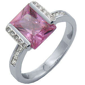 ** Read B4 Bidding ** 7.00ctw Pink Diamond & Diamond ZrO2 Ring / Size 8