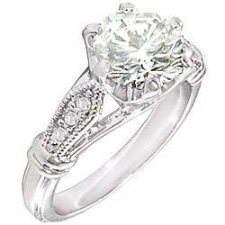 4.35ctw Diamond & Diamond ZrO2 Ring / Size 4.25