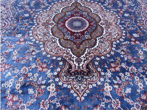 Persian Inspired Blue Medallion Rug - BK Carpets and Rugs