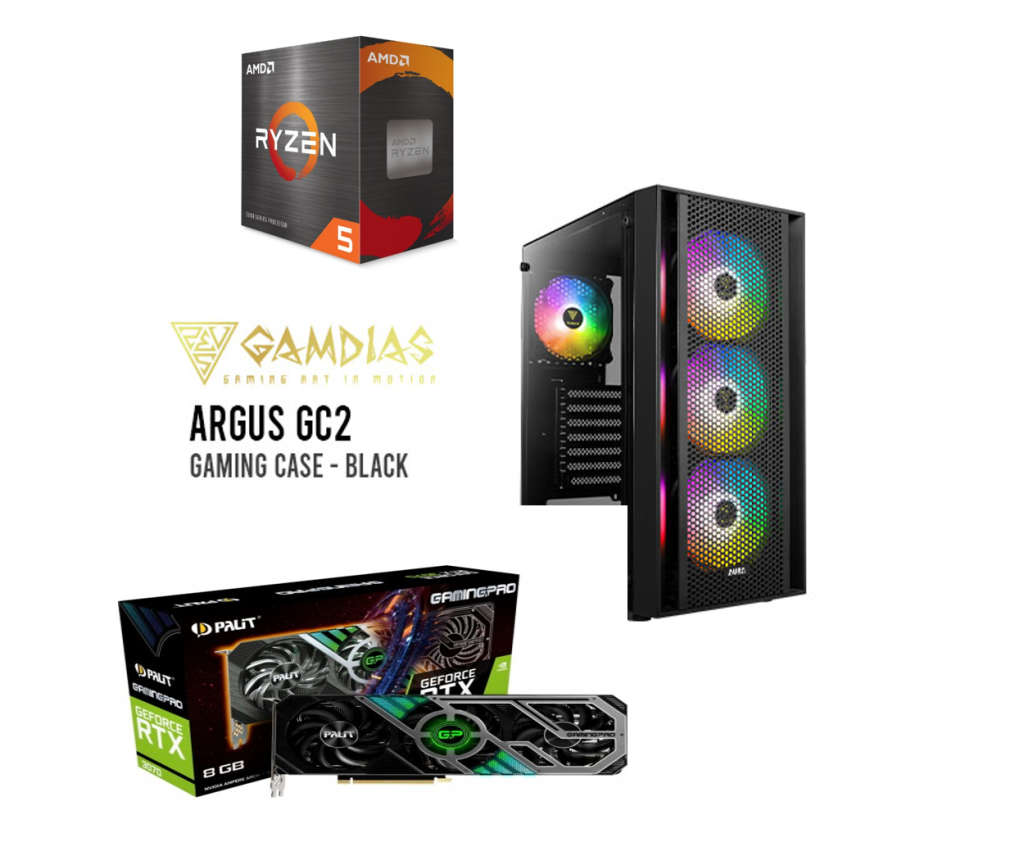 Ryzen 5 5600X Gaming PC with RTX 3070 8GB & 32GB RAM + K&M