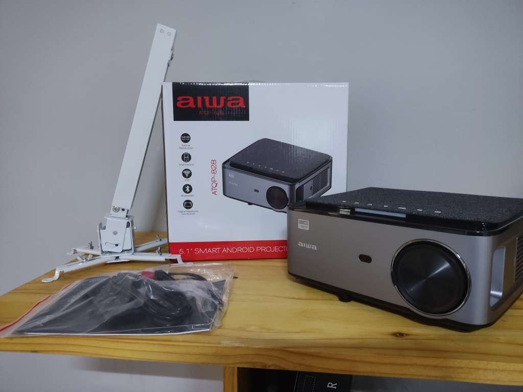 Aiwa 5.1 Smart Android Projector Full HD 1080P ATQP-828 with Universal Wall/Ceiling Mount