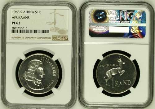 1965 Afrikaans R1 NGC Graded PF63