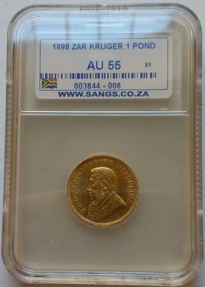 1898 ZAR Kruger Pond Graded AU55